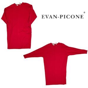 Evan Picone Red Sheath Dress 3/4 Sleeve Pockets Career Office PS